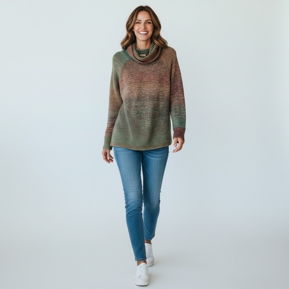 Jillian Nicole Sweaters - Jillian Nicole Technicolor sweater with cowl neck. Size M. U5